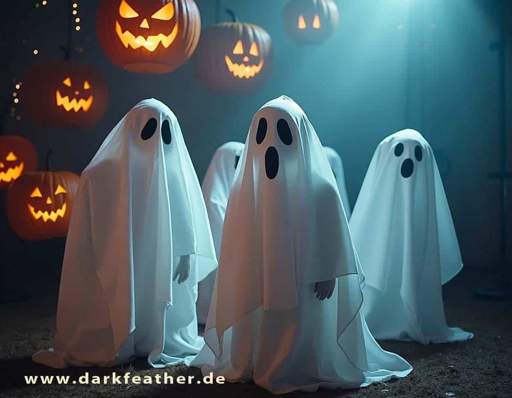 Geisterparty mit Geisterkostümen zu Halloween