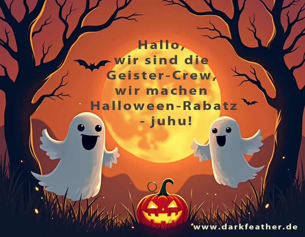 Halloween Spruch mit Geistern