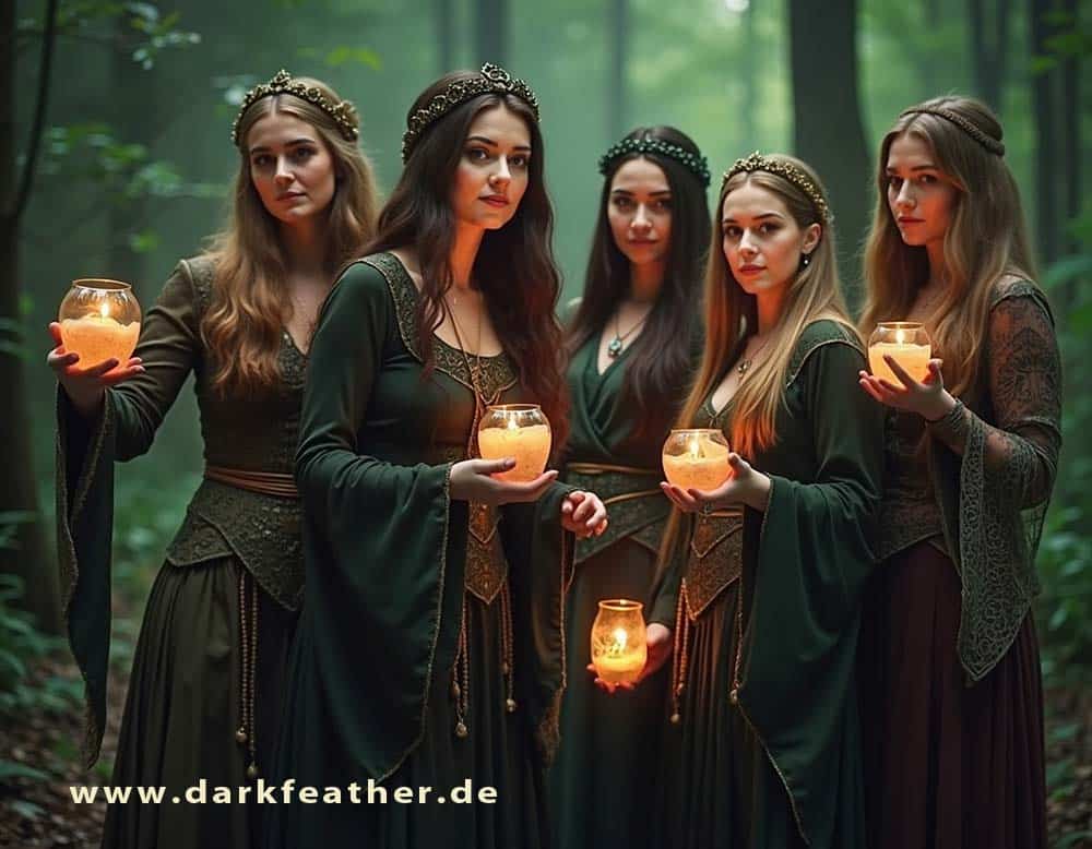 Mystische keltische Frauen feiern Samhain