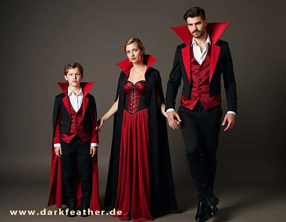 Vampire Kostüme für Halloween für Kind, Mutter und Vater