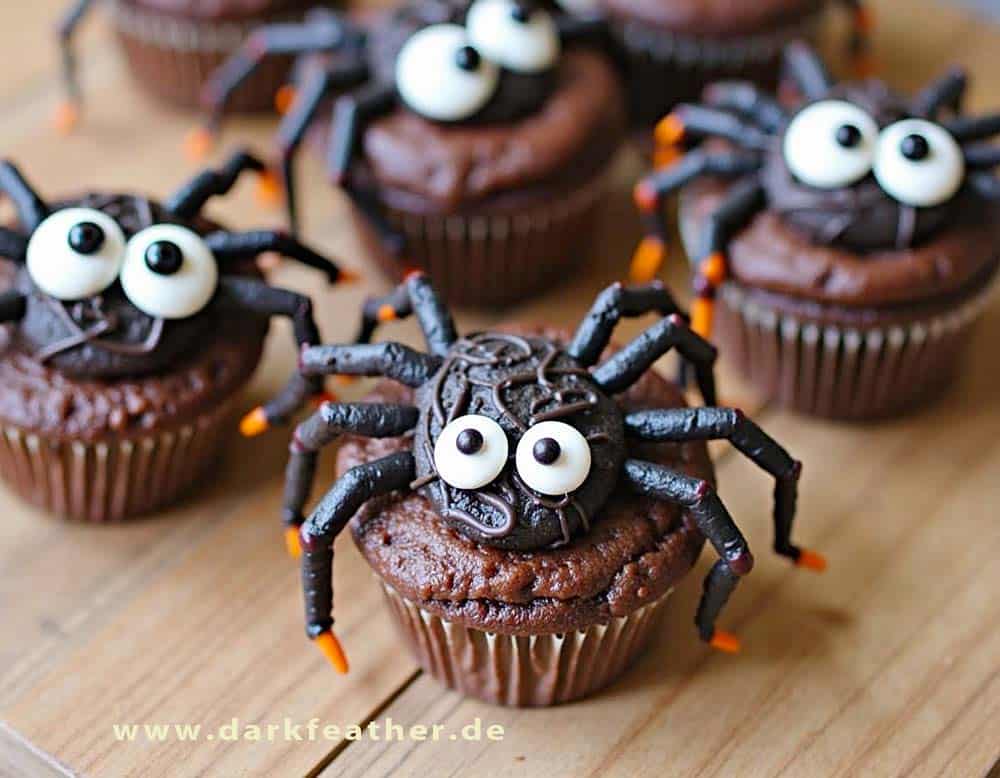 „schreckliche“ Spinnen-Cupcakes zu Halloween